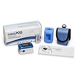 MedX5 OLED Farbdisplay, Pulsoximeter, Fingerpulsoximeter, Pulsmessgerät, Oximeter, Pulsmesser, zertifiziertes Medizinprodukt mit EXTRA Zubehör
