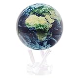 MOVA Globus Weltraumserie Erde mit Wolken 4.5' mit Sockel, solarbetriebener rotierender Globus, einzigartiges Geschenk und Heim- oder Schreibtischdekoration für Männer, Frauen, Kinder